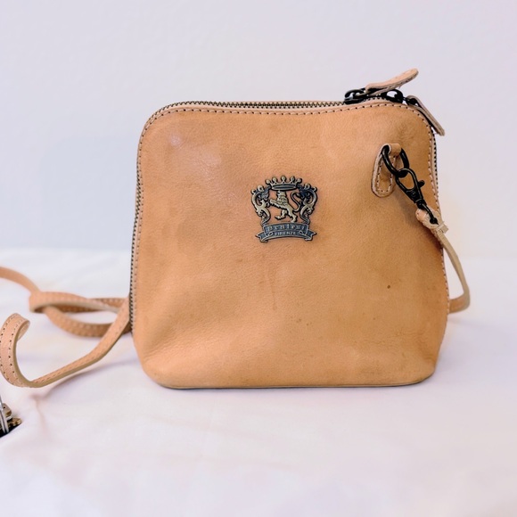 Pratesi Firenze Handbags - Pratesi Firenze Italian Leather Crossbody Bag Tan Small Made In Italy
